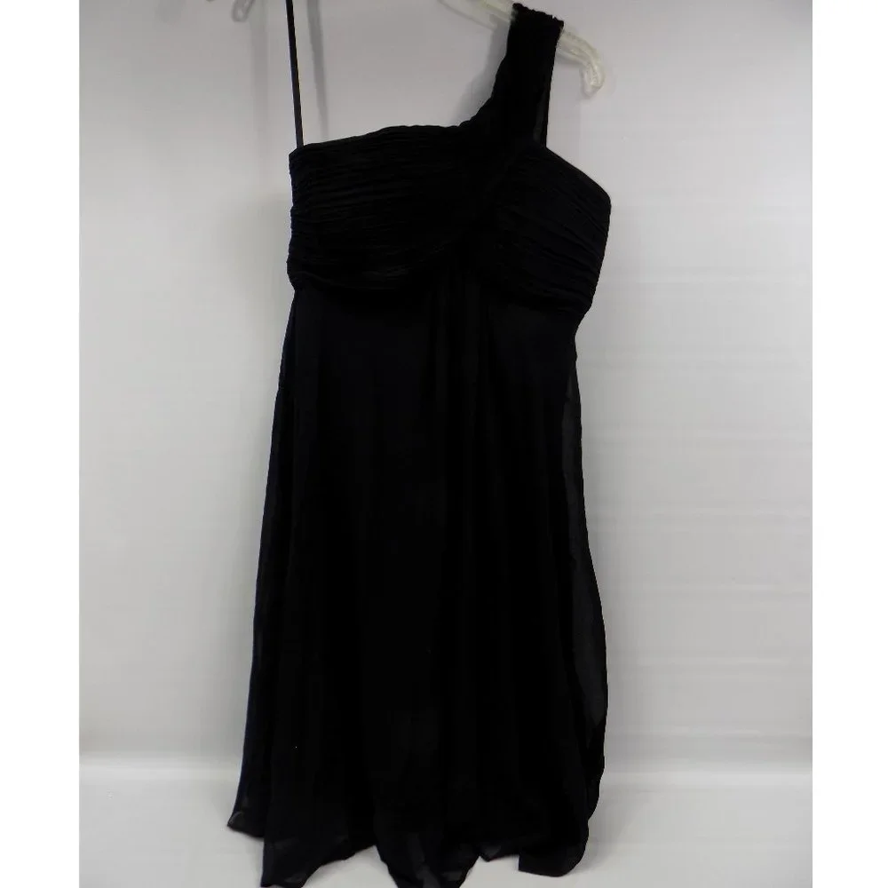 Ever Pretty Black Pleated Bodice One Shoulder Dress Size 4 NWT - Picture 4 of 12